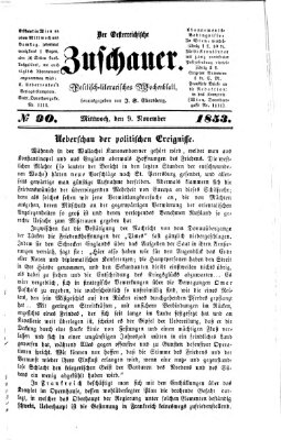 Österreichischer Zuschauer (Wiener Zuschauer) Mittwoch 9. November 1853