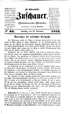 Österreichischer Zuschauer (Wiener Zuschauer) Samstag 26. November 1853