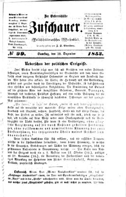 Österreichischer Zuschauer (Wiener Zuschauer) Samstag 10. Dezember 1853