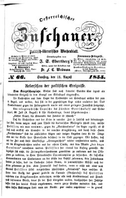 Österreichischer Zuschauer (Wiener Zuschauer) Samstag 18. August 1855