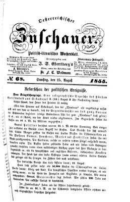 Österreichischer Zuschauer (Wiener Zuschauer) Samstag 25. August 1855