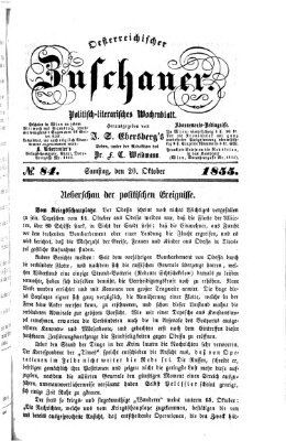 Österreichischer Zuschauer (Wiener Zuschauer) Samstag 20. Oktober 1855