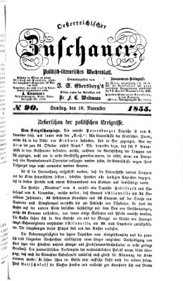 Österreichischer Zuschauer (Wiener Zuschauer) Samstag 10. November 1855