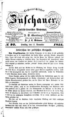 Österreichischer Zuschauer (Wiener Zuschauer) Samstag 17. November 1855