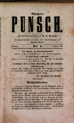 Münchener Punsch Sonntag 7. Januar 1849