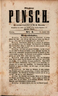 Münchener Punsch Sonntag 21. Januar 1849