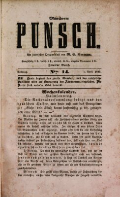 Münchener Punsch Sonntag 1. April 1849