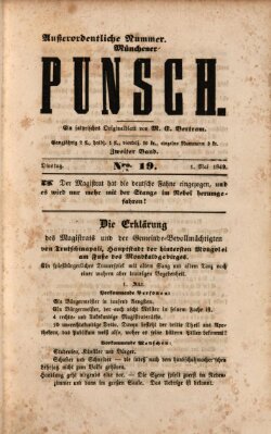 Münchener Punsch Dienstag 1. Mai 1849