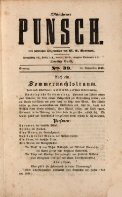 Münchener Punsch Sonntag 16. September 1849