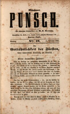 Münchener Punsch Sonntag 18. November 1849