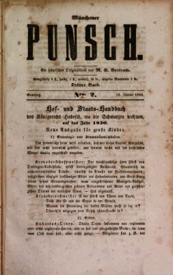 Münchener Punsch Sonntag 13. Januar 1850