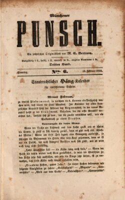 Münchener Punsch Sonntag 10. Februar 1850