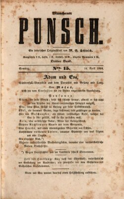 Münchener Punsch Sonntag 14. April 1850