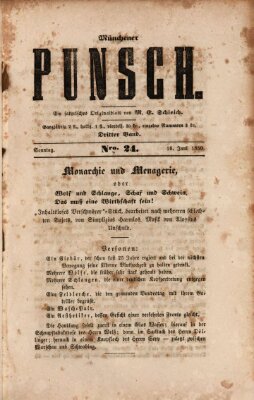 Münchener Punsch Sonntag 16. Juni 1850