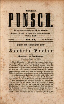 Münchener Punsch Sonntag 25. August 1850