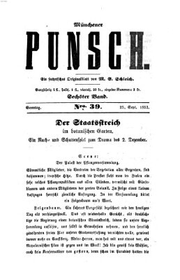 Münchener Punsch Sonntag 25. September 1853