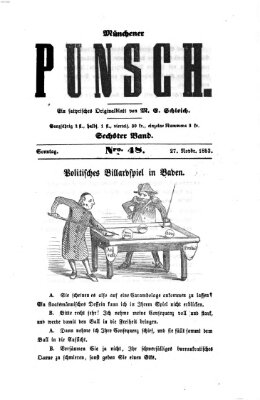 Münchener Punsch Sonntag 27. November 1853