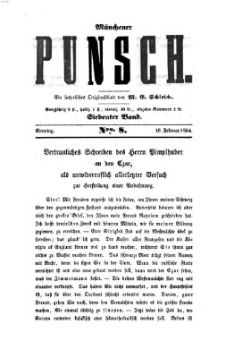 Münchener Punsch Sonntag 19. Februar 1854