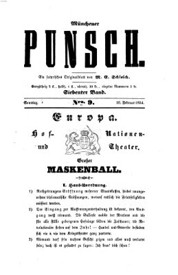 Münchener Punsch Sonntag 26. Februar 1854