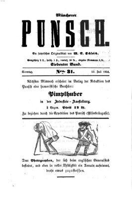 Münchener Punsch Sonntag 23. Juli 1854