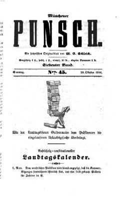 Münchener Punsch Sonntag 29. Oktober 1854