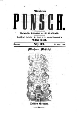 Münchener Punsch Sonntag 30. September 1855