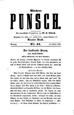 Münchener Punsch Sonntag 12. Oktober 1856