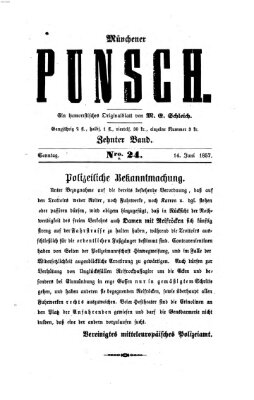 Münchener Punsch Sonntag 14. Juni 1857