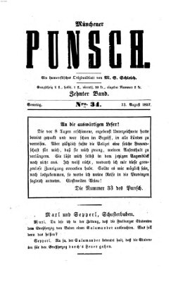 Münchener Punsch Sonntag 23. August 1857