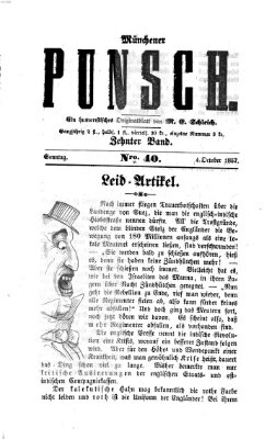 Münchener Punsch Sonntag 4. Oktober 1857