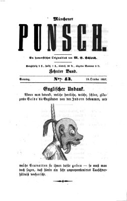 Münchener Punsch Sonntag 25. Oktober 1857