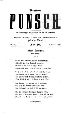 Münchener Punsch Sonntag 15. November 1857