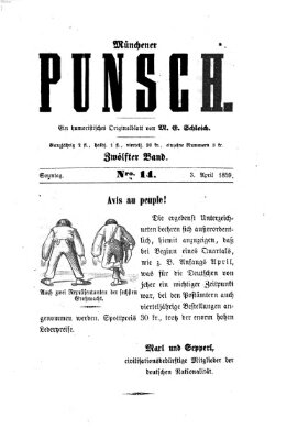 Münchener Punsch Sonntag 3. April 1859