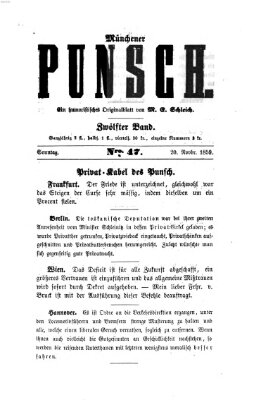 Münchener Punsch Sonntag 20. November 1859