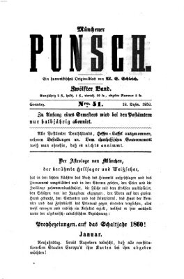 Münchener Punsch Sonntag 18. Dezember 1859