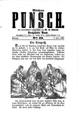 Münchener Punsch Sonntag 3. Juni 1860