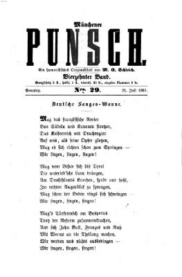 Münchener Punsch Sonntag 21. Juli 1861