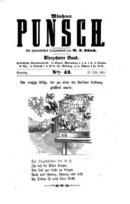 Münchener Punsch Sonntag 27. Oktober 1861