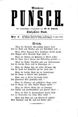 Münchener Punsch Sonntag 16. Februar 1862