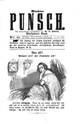 Münchener Punsch Sonntag 12. Oktober 1862