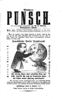 Münchener Punsch Sonntag 21. Dezember 1862