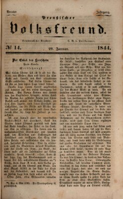 Preußischer Volksfreund Samstag 27. Januar 1844