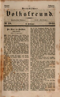 Preußischer Volksfreund Sonntag 4. Februar 1844