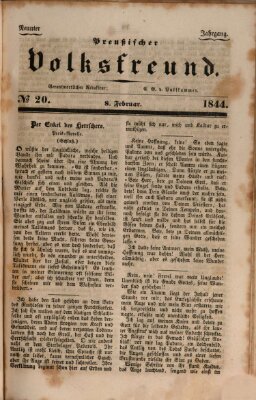 Preußischer Volksfreund Donnerstag 8. Februar 1844