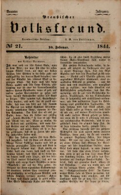 Preußischer Volksfreund Samstag 10. Februar 1844