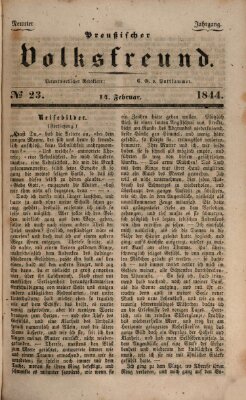 Preußischer Volksfreund Mittwoch 14. Februar 1844