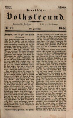 Preußischer Volksfreund Montag 26. Februar 1844