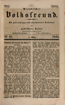 Preußischer Volksfreund Freitag 1. März 1844