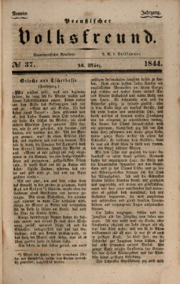 Preußischer Volksfreund Mittwoch 13. März 1844