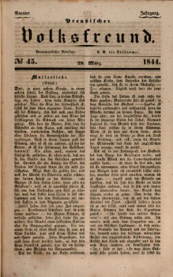 Preußischer Volksfreund Freitag 29. März 1844